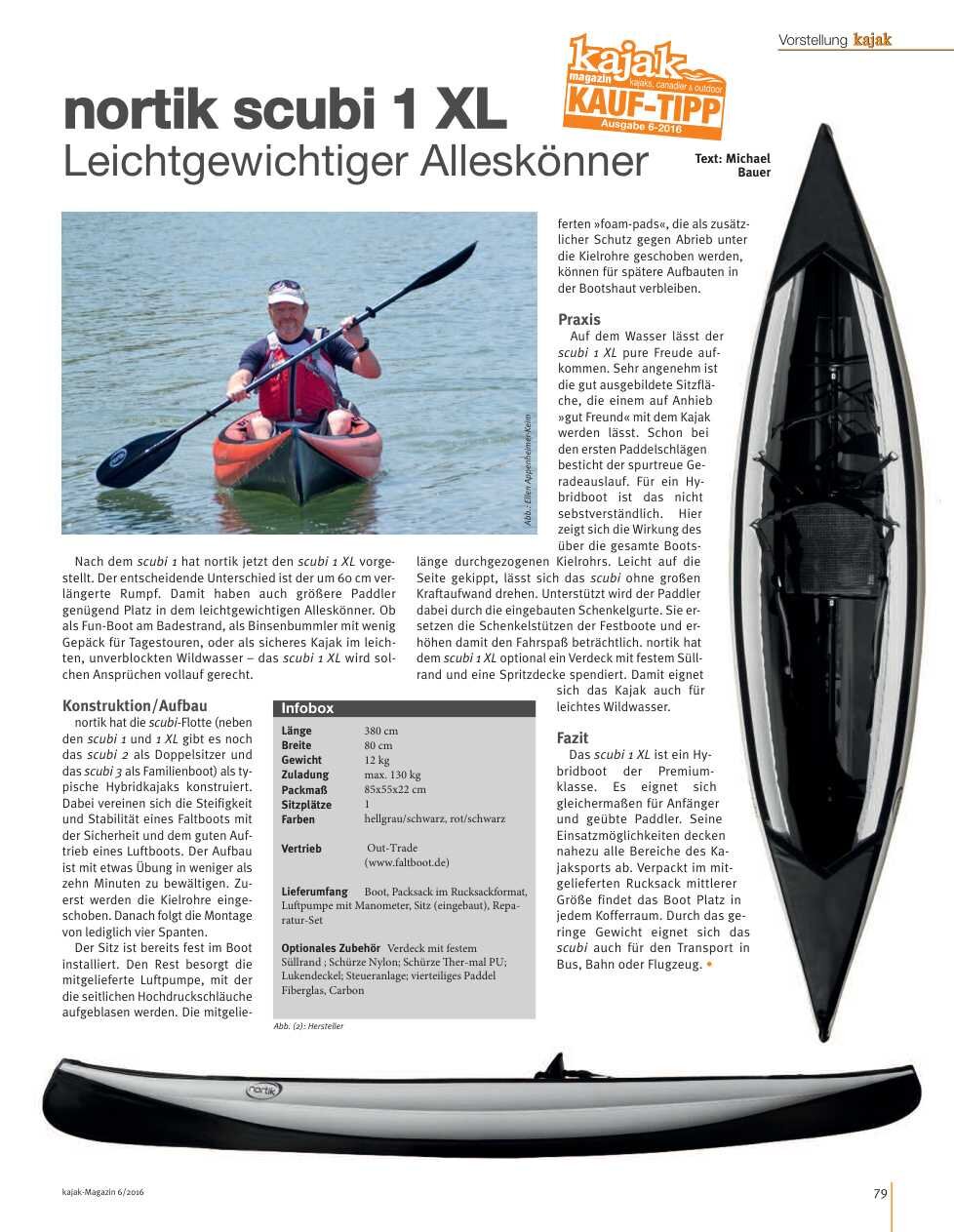 nortik scubi 1 XL im Test | Kajak Magazin