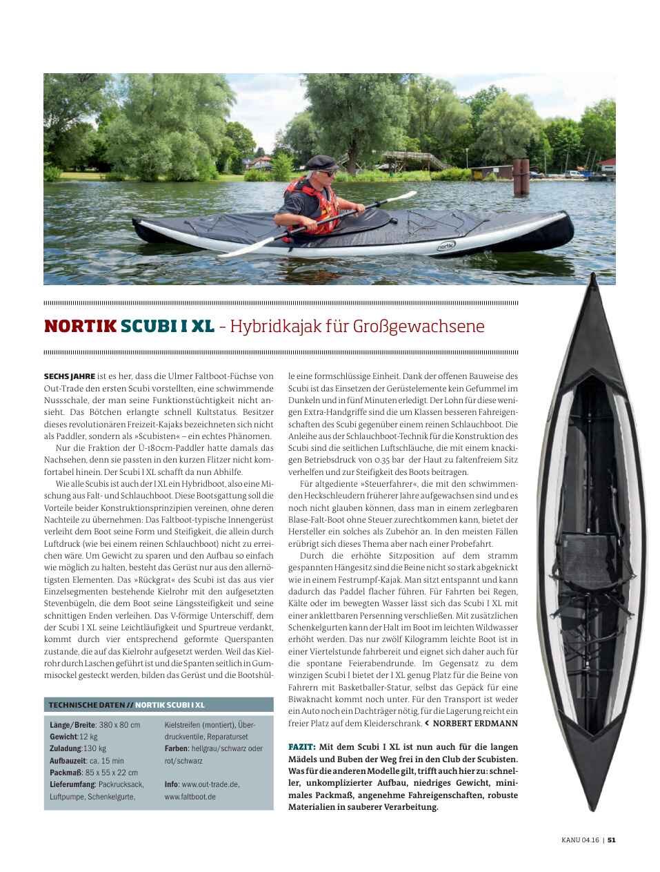 nortik scubi 1 XL im Test | KANU Magazin